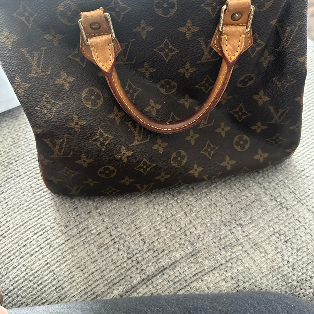 Louis Vuitton Brown Monogram Satchel with Structured Design